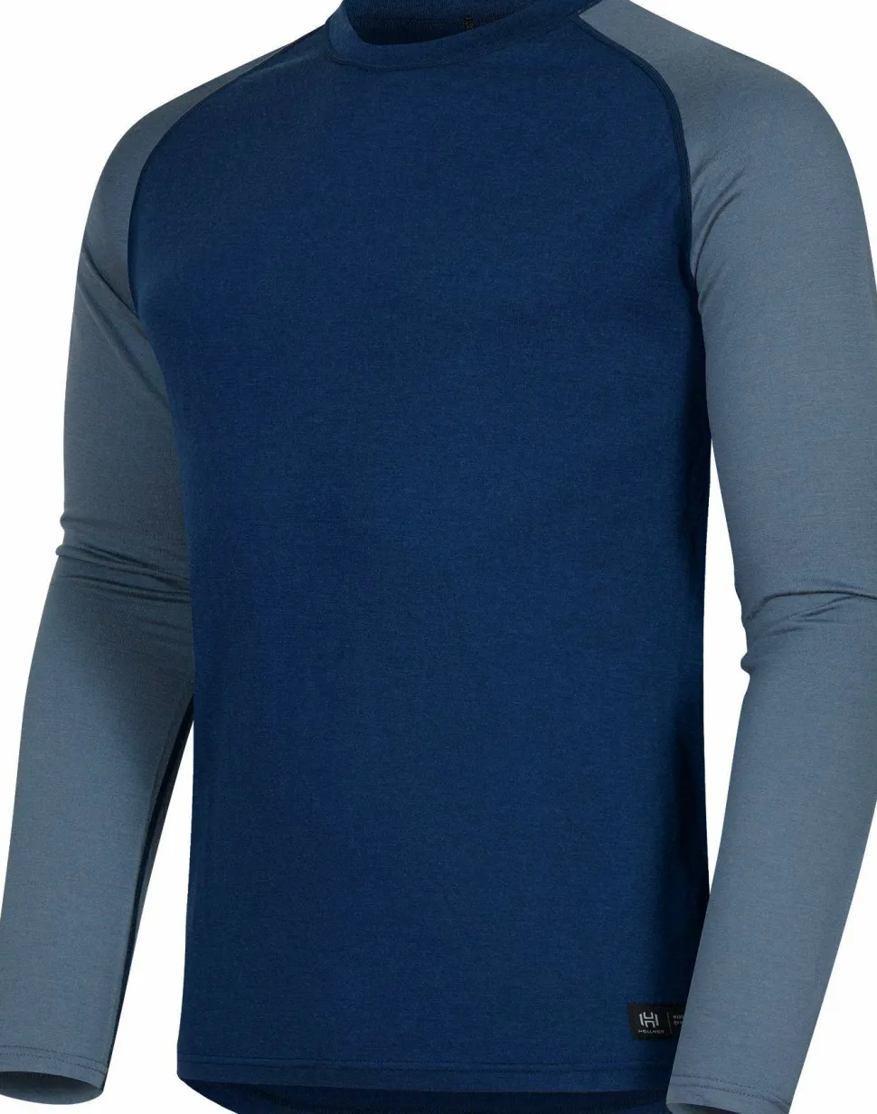 Hellner Men's Wool Warm Base Layer Long Sleeve Dress Blue/Flint Stone