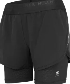 Hellner Women's Kelva 2-In-1 Running Long Tights Black Beauty/black Beauty