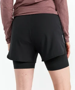 Hellner Women's Kelva 2-In-1 Running Long Tights Black Beauty/Black Beauty Outlet