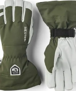 Hestra Army Leather Heli Ski 5-finger Olive Sale