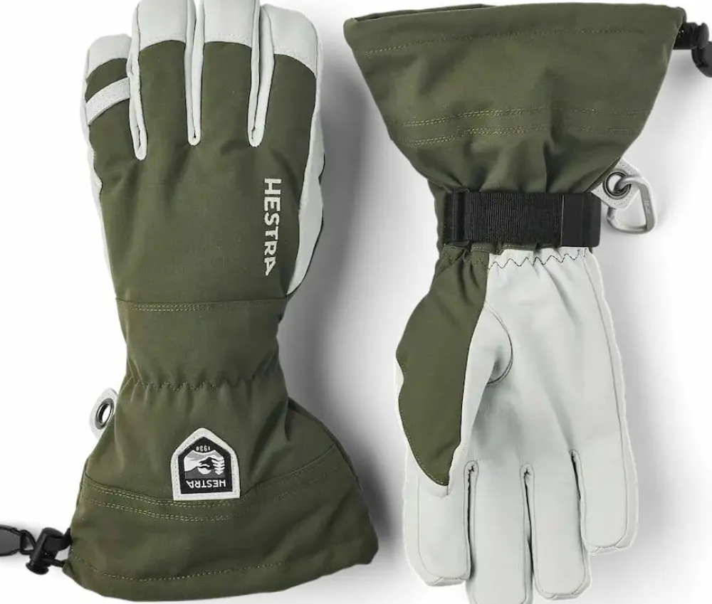 Hestra Army Leather Heli Ski 5-finger Olive Sale