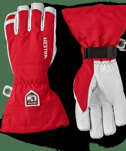 Hestra Army Leather Heli Ski 5-finger Red Röd