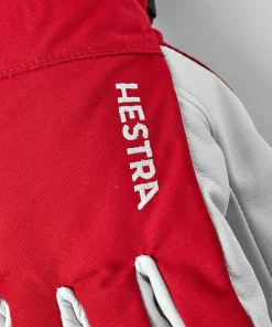 Hestra Army Leather Heli Ski 5-finger Red Röd