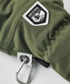 Hestra Army Leather Heli Ski 3-Finger Olive