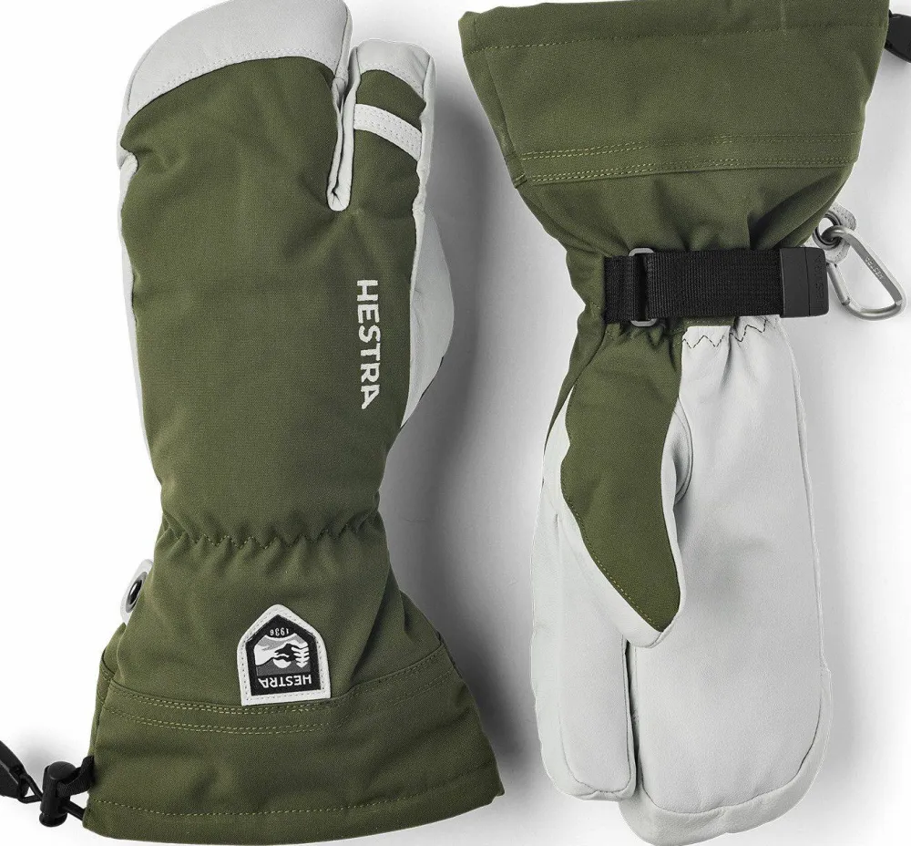 Outlet Army Leather Heli Ski 3-Finger Handskar & Vantar Dam