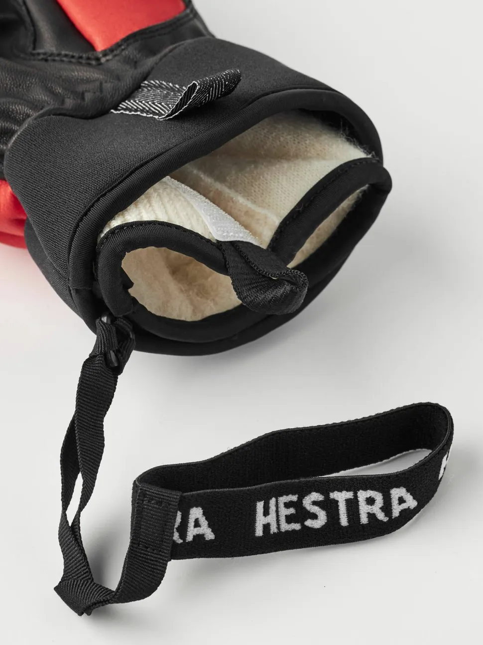 Hestra Army Leather Wool Terry 5-Finger Flame Red