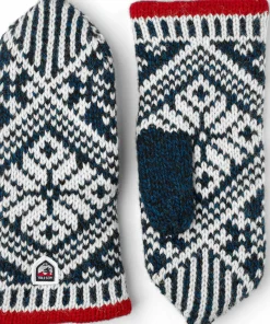 Hestra Nordic Wool Mitt Middle Blue/White Mellanblå/Offwhite Online