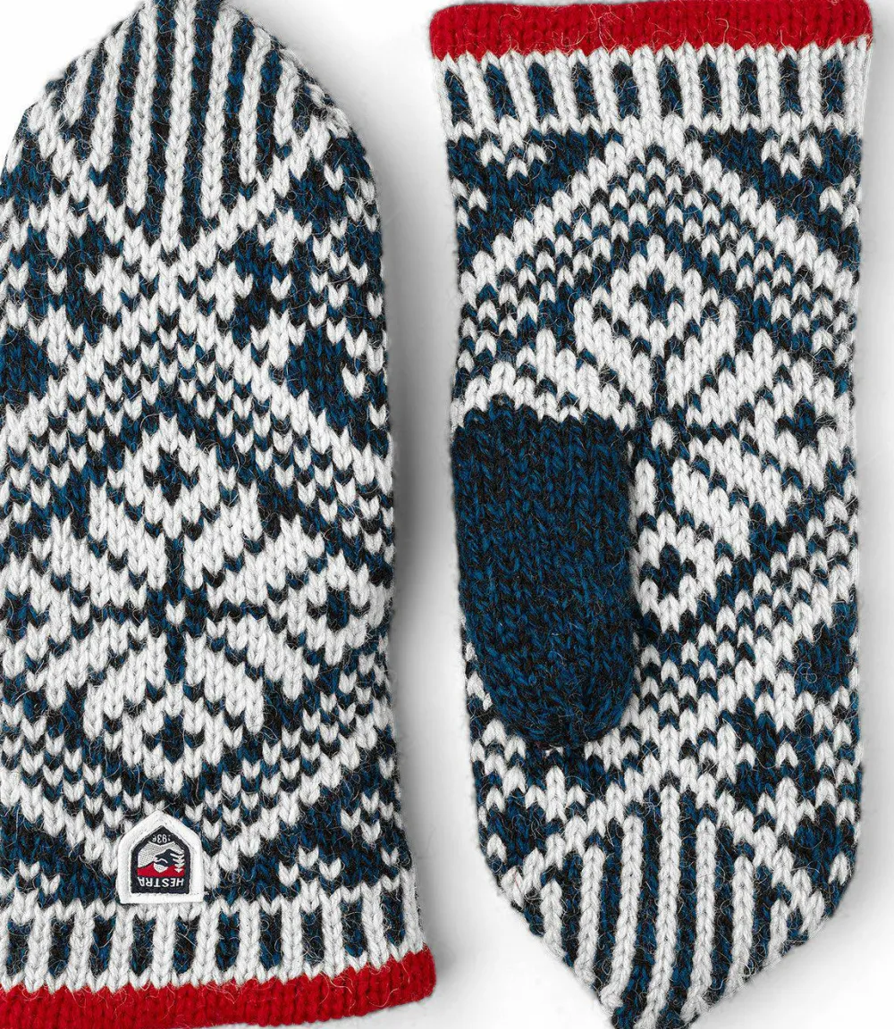 Nordic Wool Mitt Middle Blue/White Handskar & Vantar Dam