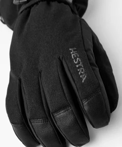 Hestra Powder Gauntlet 5-Finger Black Svart New