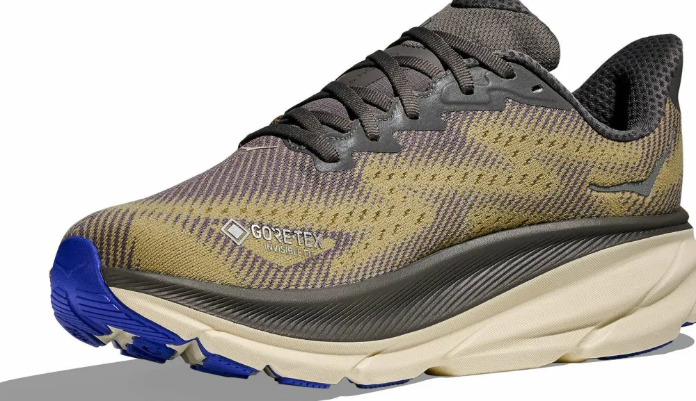 Hoka Men's Clifton 9 GORE-TEX Gravel/Eggshell Outlet