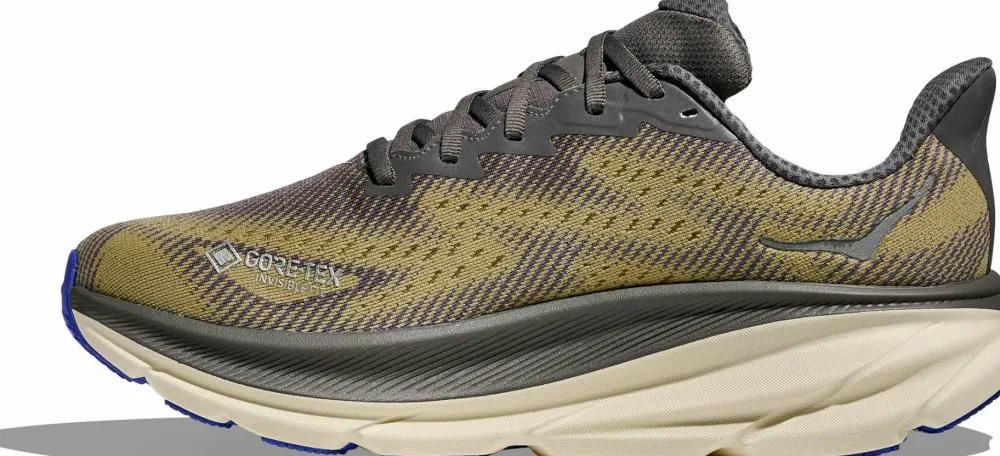 Hoka Men's Clifton 9 GORE-TEX Gravel/Eggshell Outlet