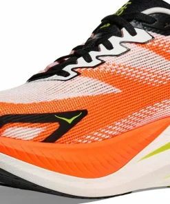 Hoka Men's Mach X 3 White/Neon Tangerine Outlet