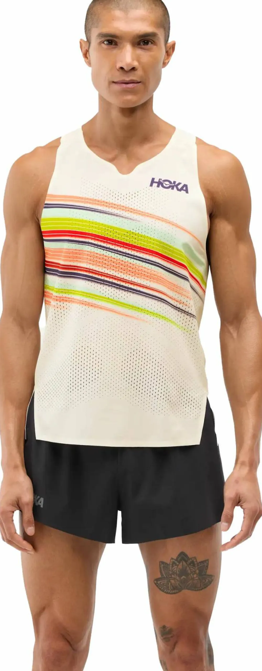 Hoka Men's Race Day Singlet Alabaster Flare