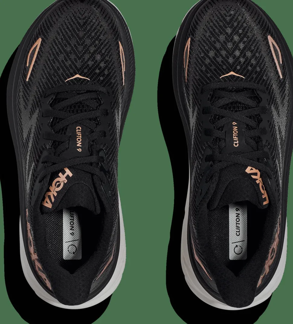 Hoka Women's Clifton 9 Black/Rose Gold
