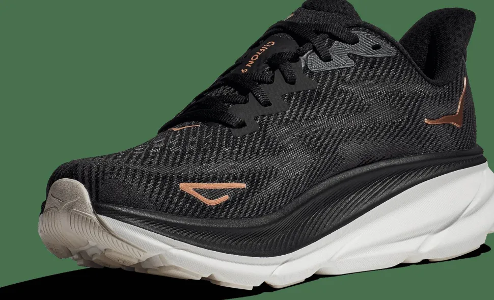 Hoka Women's Clifton 9 Black/Rose Gold