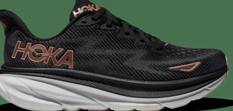 Hoka Women's Clifton 9 Black/Rose Gold