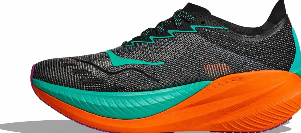 Hoka Women's Mach X 2 Wide Black/Electric Aqua