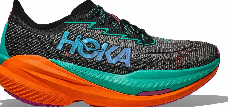 Hoka Women's Mach X 2 Wide Black/Electric Aqua