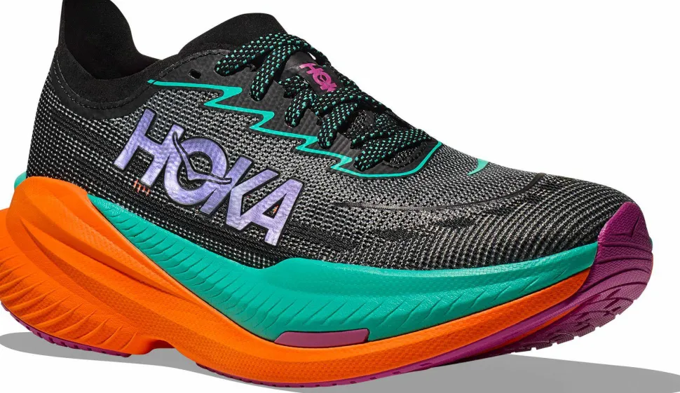 Hoka Women's Mach X 2 Wide Black/Electric Aqua