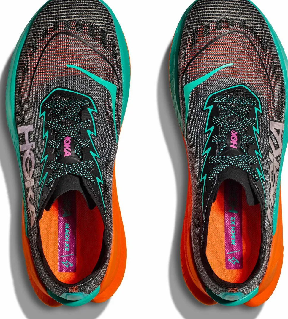 Hoka Women's Mach X 2 Wide Black/Electric Aqua