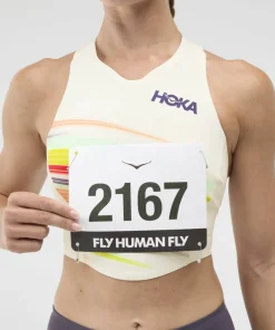 Hoka Women's Race Day Crop Bra Alabaster Flare