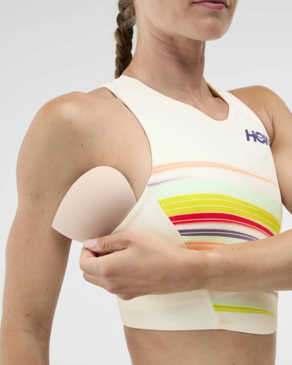 Hoka Women's Race Day Crop Bra Alabaster Flare