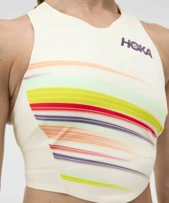 Hoka Women's Race Day Crop Bra Alabaster Flare