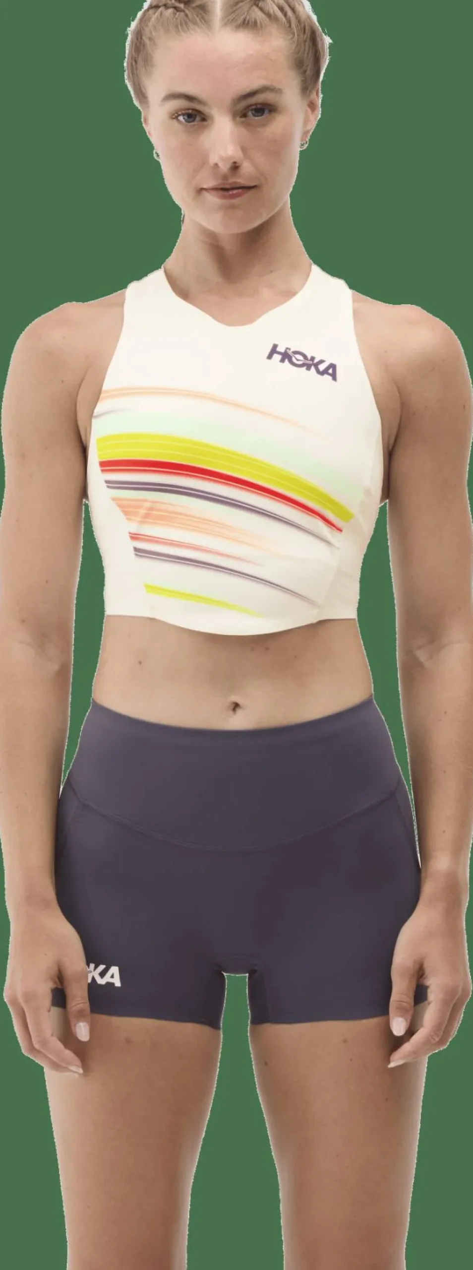 Hoka Women's Race Day Crop Bra Alabaster Flare