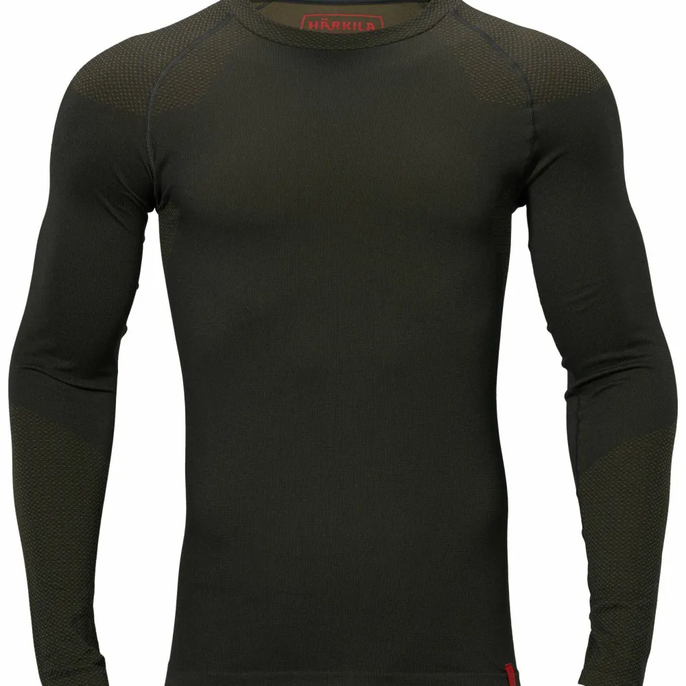 Härkila Men's Base Active L/S Round Neck Dark willow green Hot