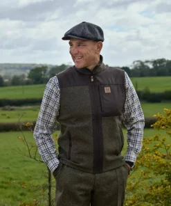 Härkila Men's Kalix Fleece Waistcoat Willow Green/Shadow Brown Best