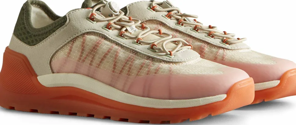 HUNTER Women's Travel Trainer Shaded White/Lichen Green/Skimming Stone/Coral Shade