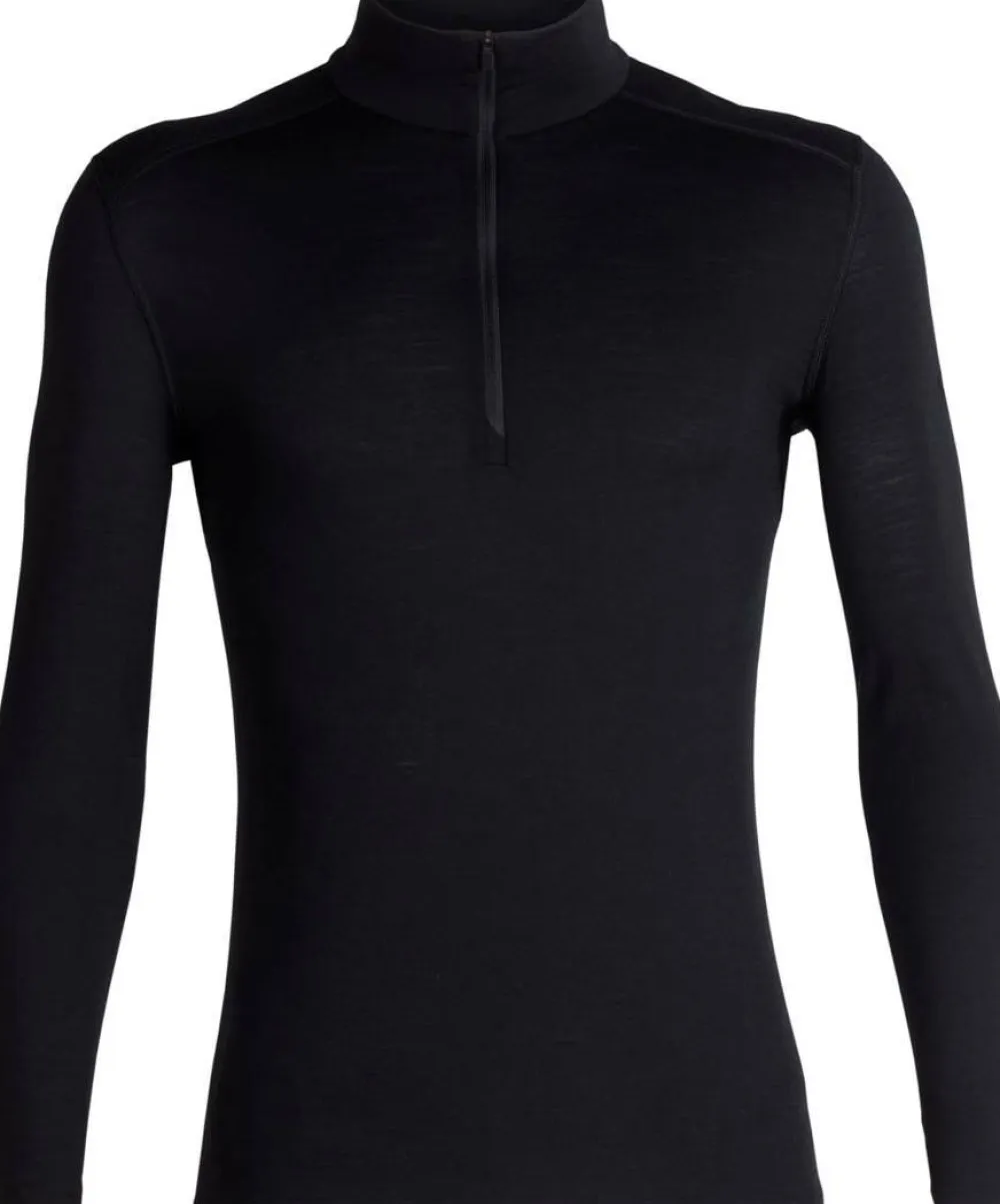 Icebreaker Men's 200 Oasis Long Sleeve Half Zip Black Sale