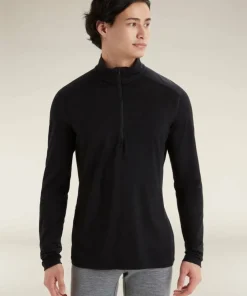 Icebreaker Men's 200 Oasis Long Sleeve Half Zip Black Sale