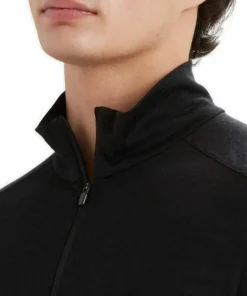 Icebreaker Men's 200 Oasis Long Sleeve Half Zip Black Sale
