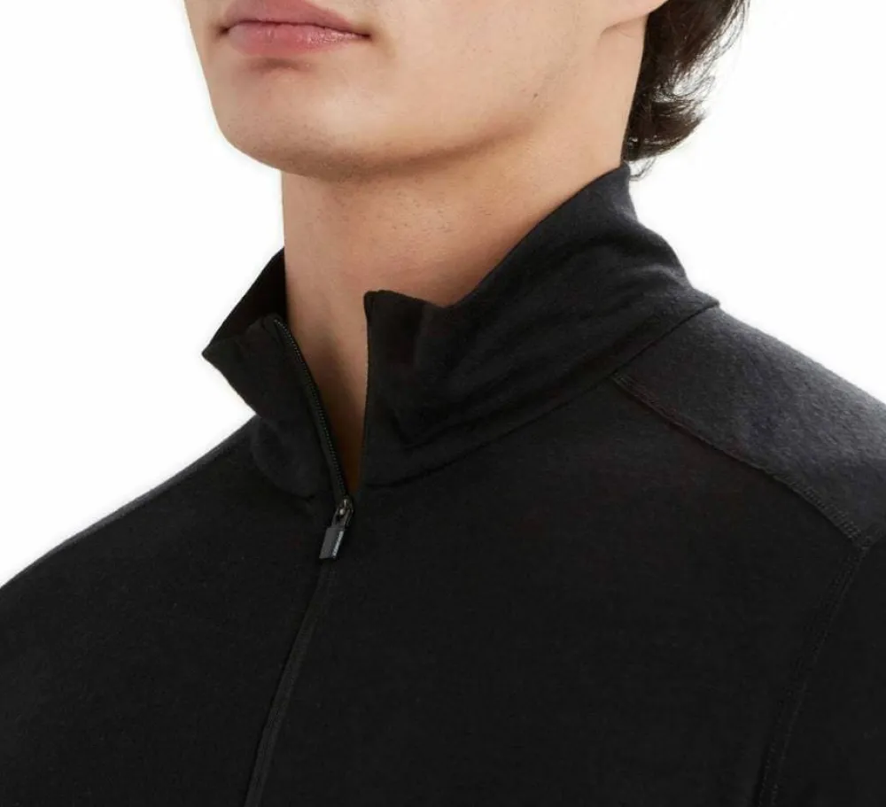Icebreaker Men's 200 Oasis Long Sleeve Half Zip Black Sale