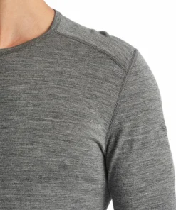 Icebreaker Men's 200 Oasis Long Sleeve Crewe -013 Gritstone HTHR Discount