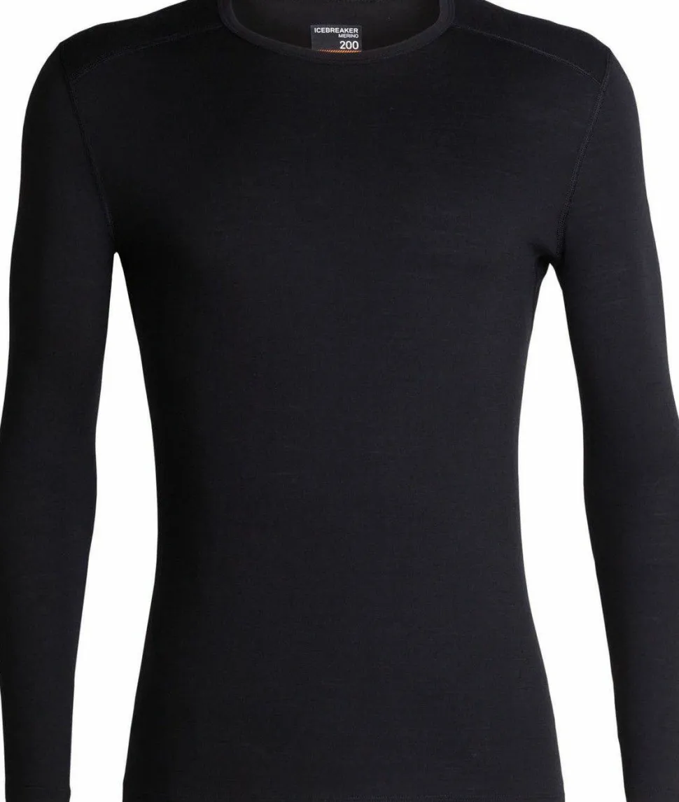 Icebreaker Men's 200 Oasis Long Sleeve Crewe Black