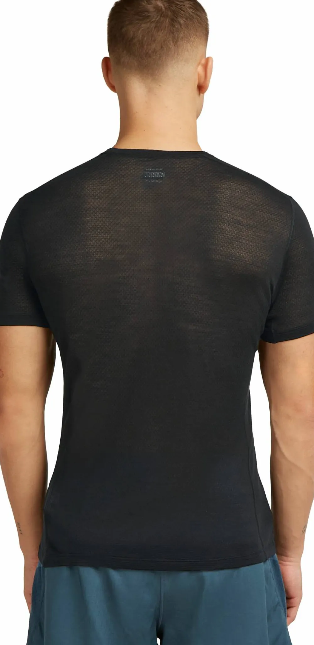 Icebreaker Men's Merino 75 Cool-Lite Featherlight Shortsleeve Crewe Black New