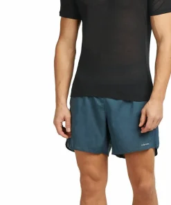 Icebreaker Men's Merino 75 Cool-Lite Featherlight Shortsleeve Crewe Black New