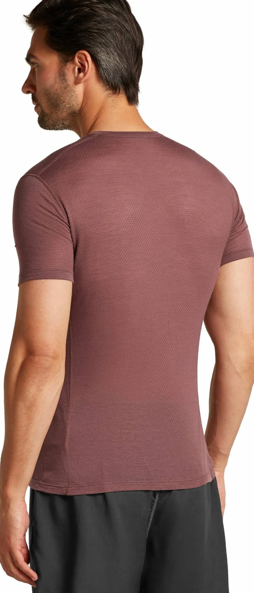 Icebreaker Men's Merino 75 Cool-Lite Featherlight Shortsleeve Crewe Carob Hot