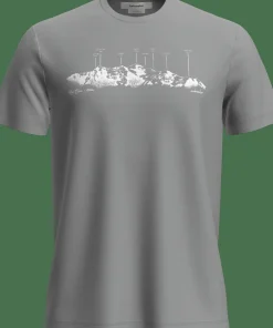 Icebreaker Men's Merino 150 Tech Lite Ss Tee The Peaks Proto Grey