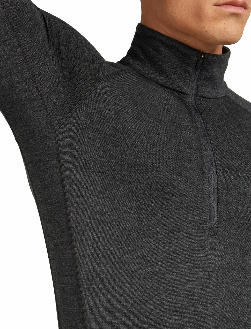 Icebreaker Men's Merino 260 ZoneKnit Long Sleeve Half Zip Jet Hthr