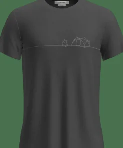 Icebreaker Men's Merino Blend Core Ss Tee Single Line Camp Obsidian