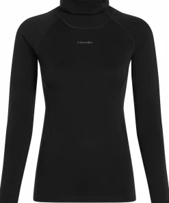 Icebreaker Women's 300 MerinoFine Polar Long Sleeve Roll Neck Black