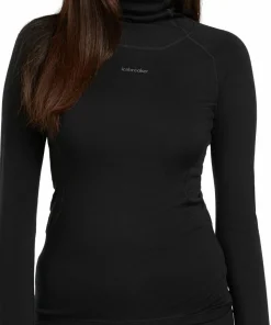 Icebreaker Women's 300 MerinoFine Polar Long Sleeve Roll Neck Black
