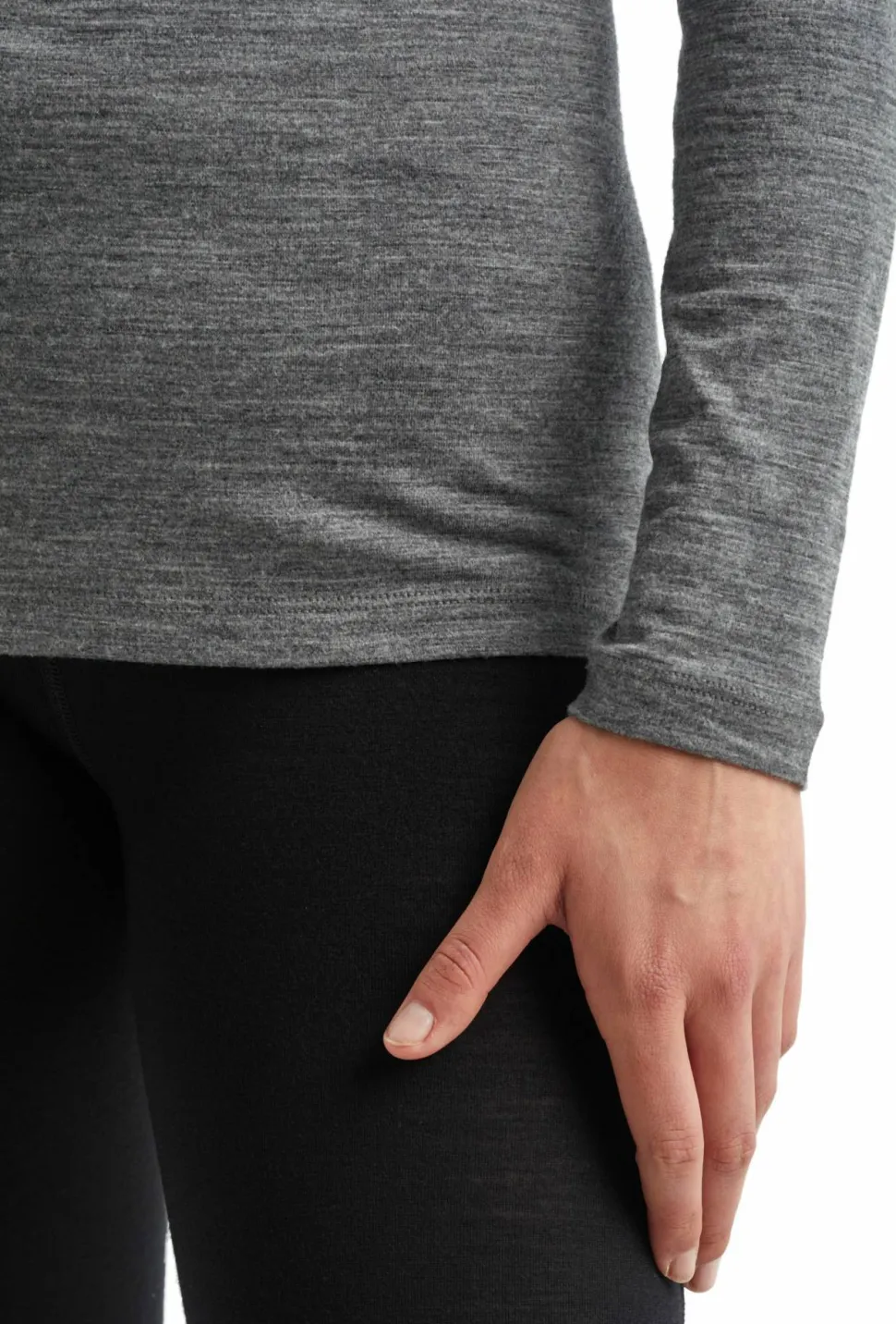 Icebreaker Women's 200 Oasis Long Sleeve Crewe Gritstone Heather