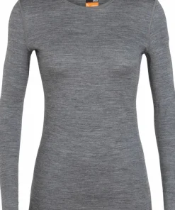Icebreaker Women's 200 Oasis Long Sleeve Crewe Gritstone Heather