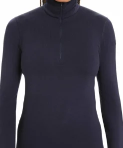Icebreaker Women's 260 Tech Longsleeve Half Zip Midnight Navy Best
