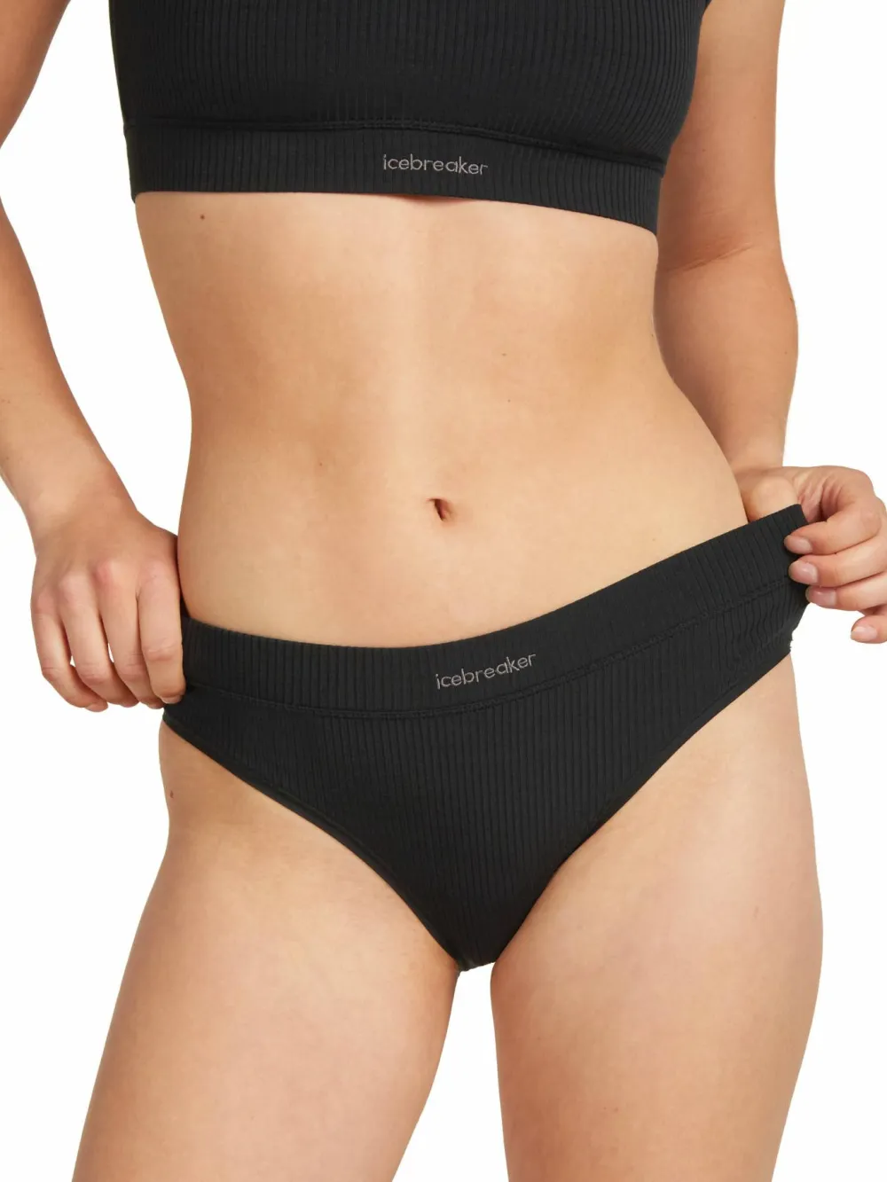 Icebreaker Women's Merino Rib Lotus Hipster Black Online