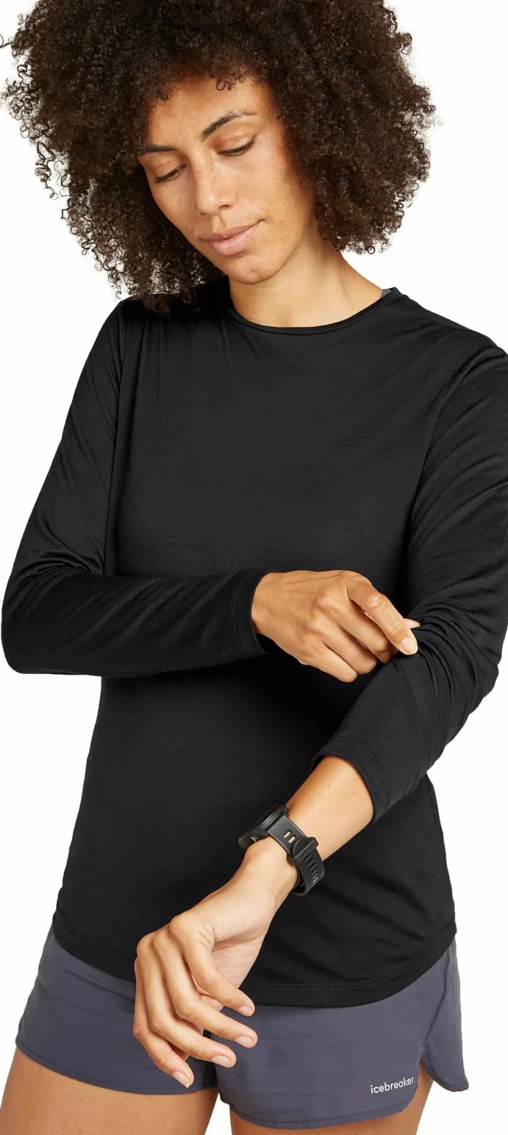 Icebreaker Women's Merino 125 Cool-Lite Sphere III Long Sleeve Tee Black Sale